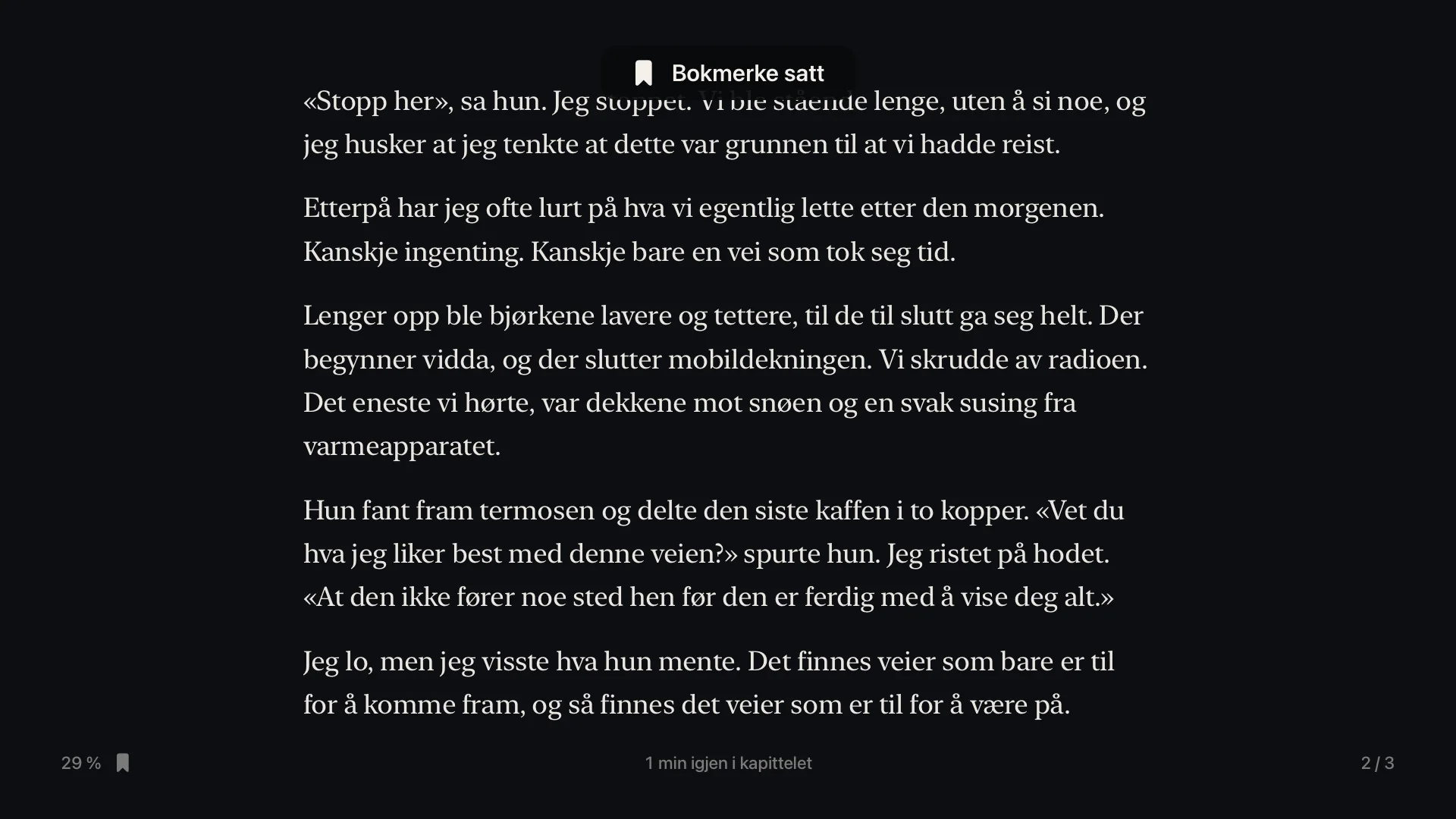 Neste side i e-boken, med et bokmerke som nettopp er satt